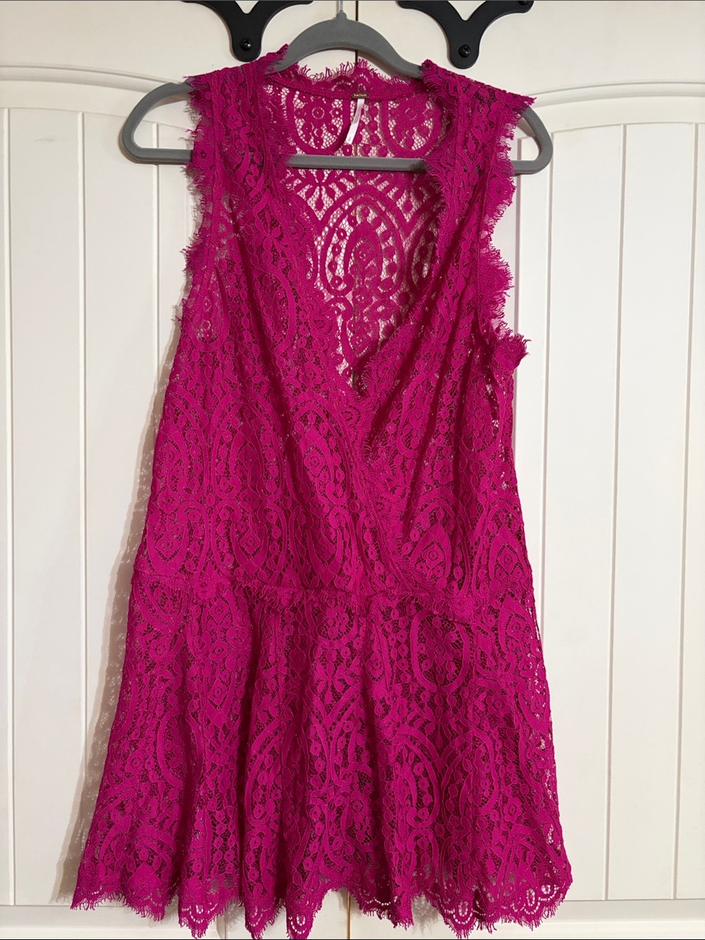 Free People Fuchsia Lace Mini Dress